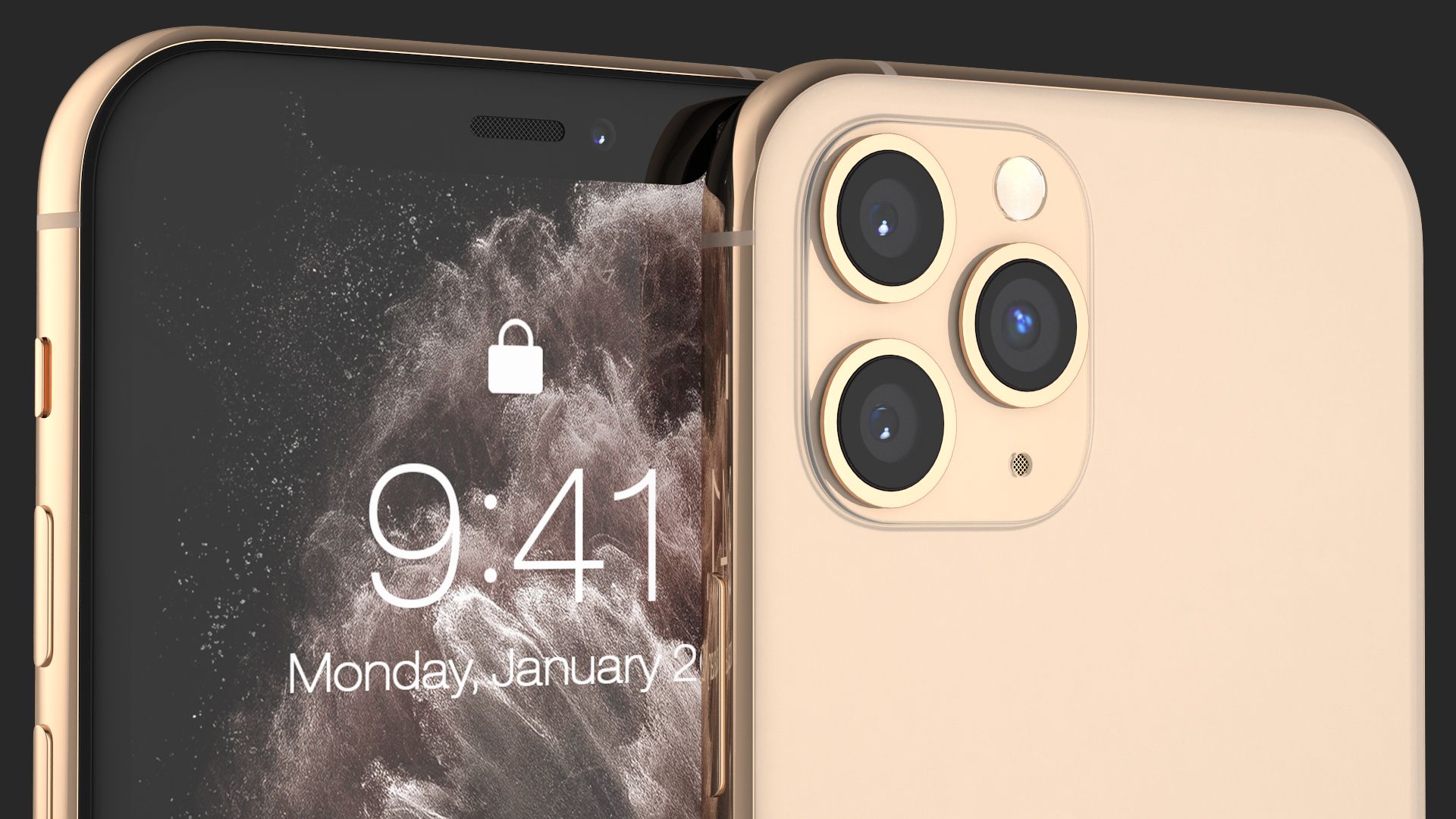 Apple iPhone 11 Proゴールド royalty-free 3d model - Preview no. 14