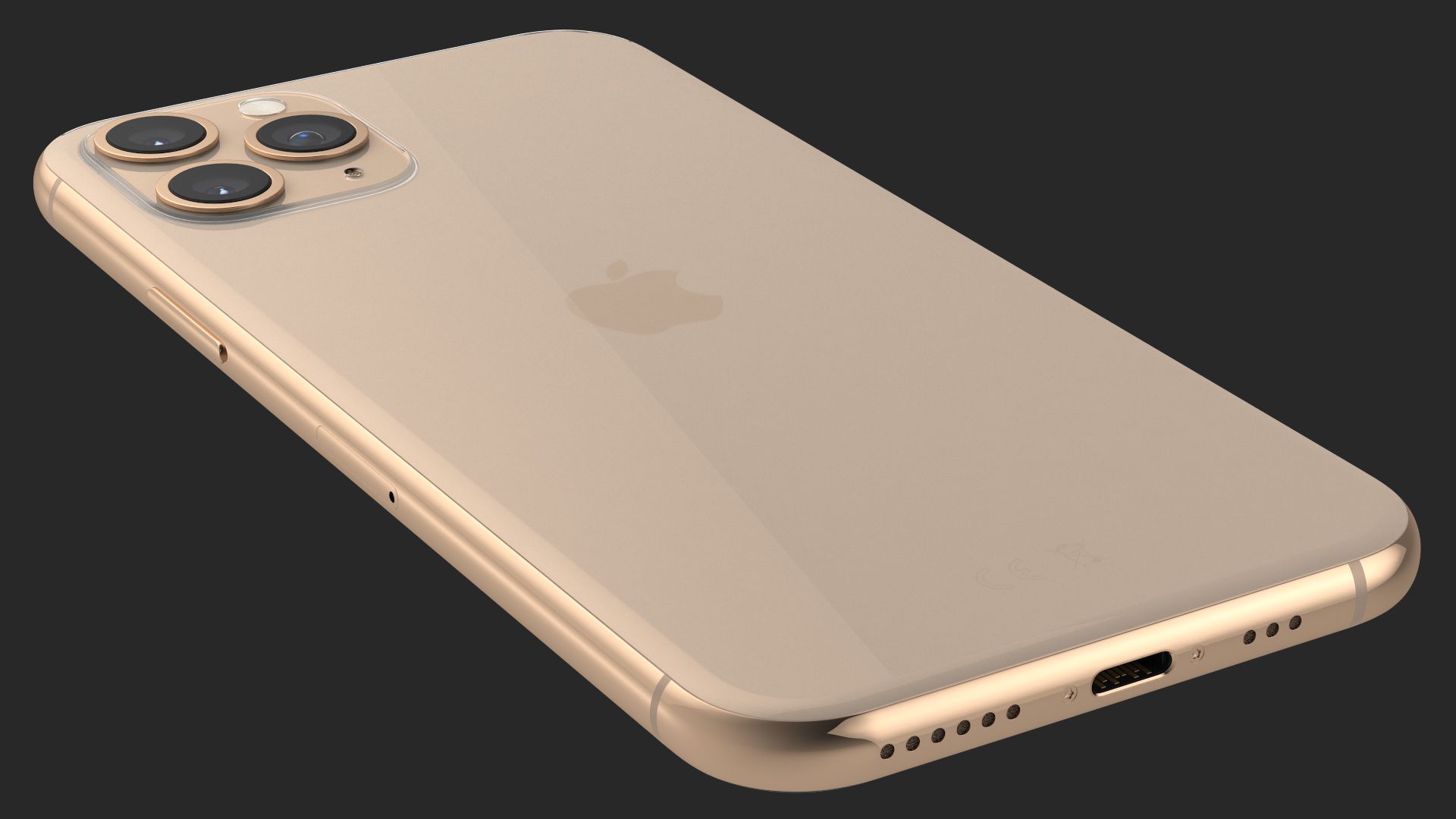 Apple iPhone 11 Proゴールド royalty-free 3d model - Preview no. 18