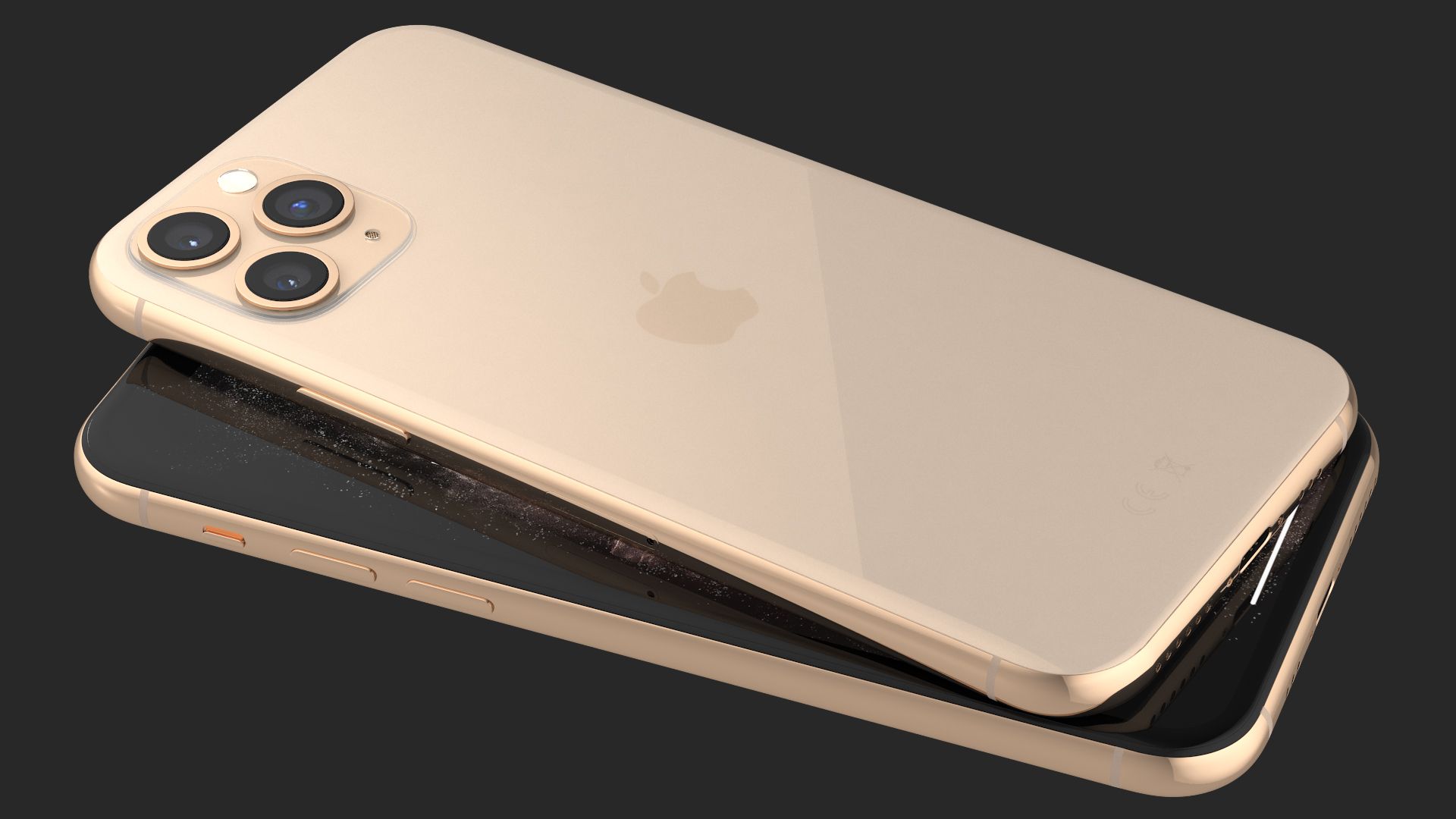 Apple iPhone 11 Proゴールド royalty-free 3d model - Preview no. 10