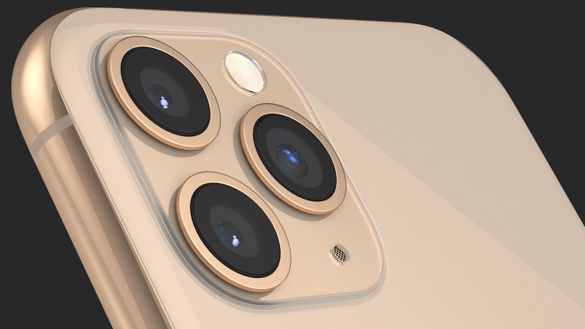 Apple iPhone 11 Proゴールド royalty-free 3d model - Preview no. 21