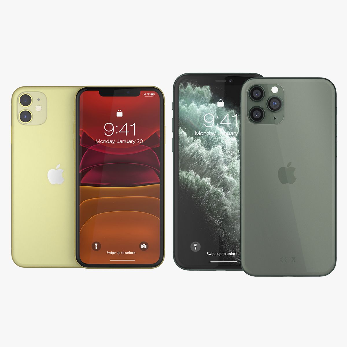 Apple iPhone 11およびiPhone 11 Proコレクション 3d model