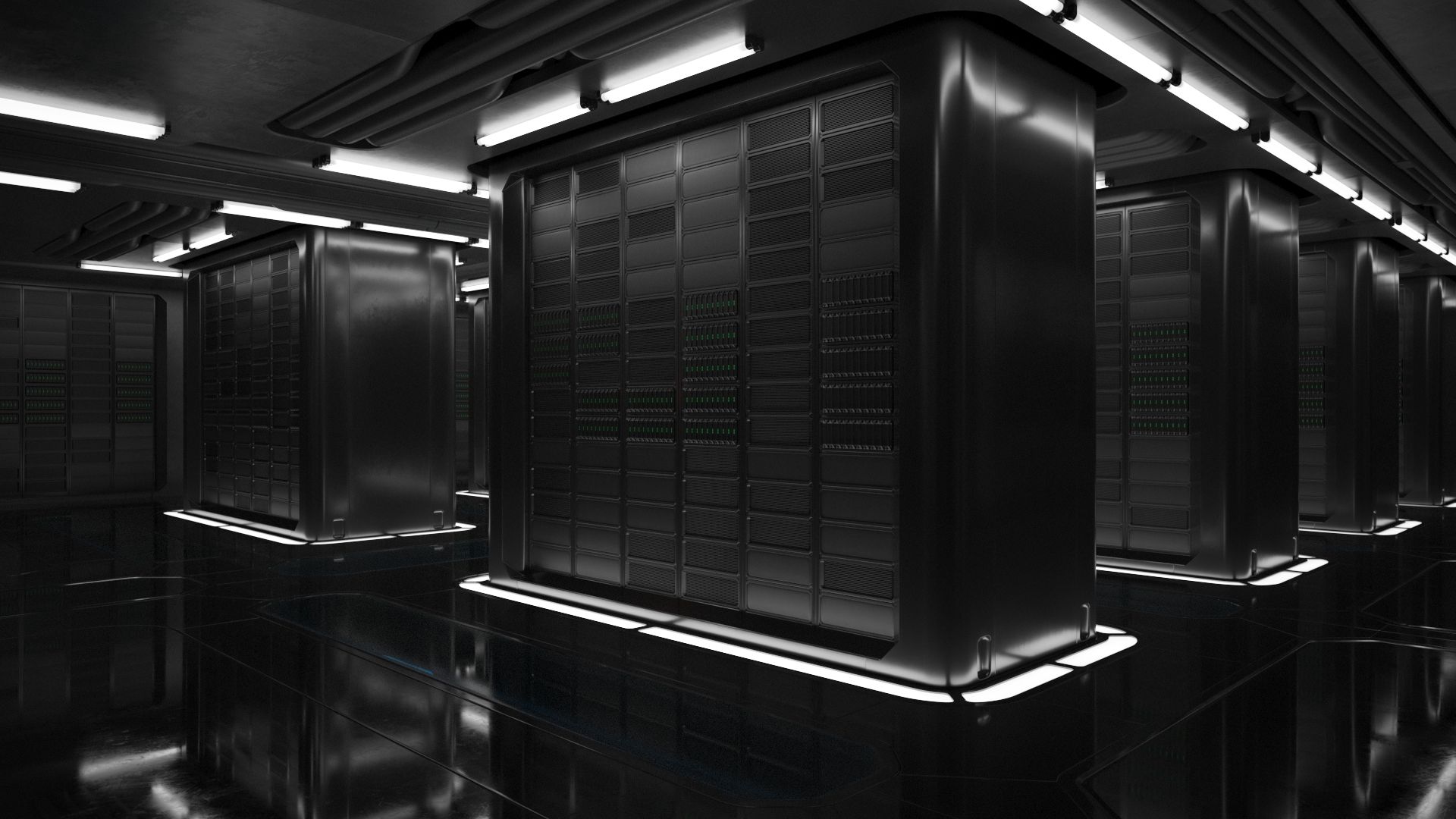 Sci-fi Interior 16 - Server Room royalty-free 3d model - Preview no. 5