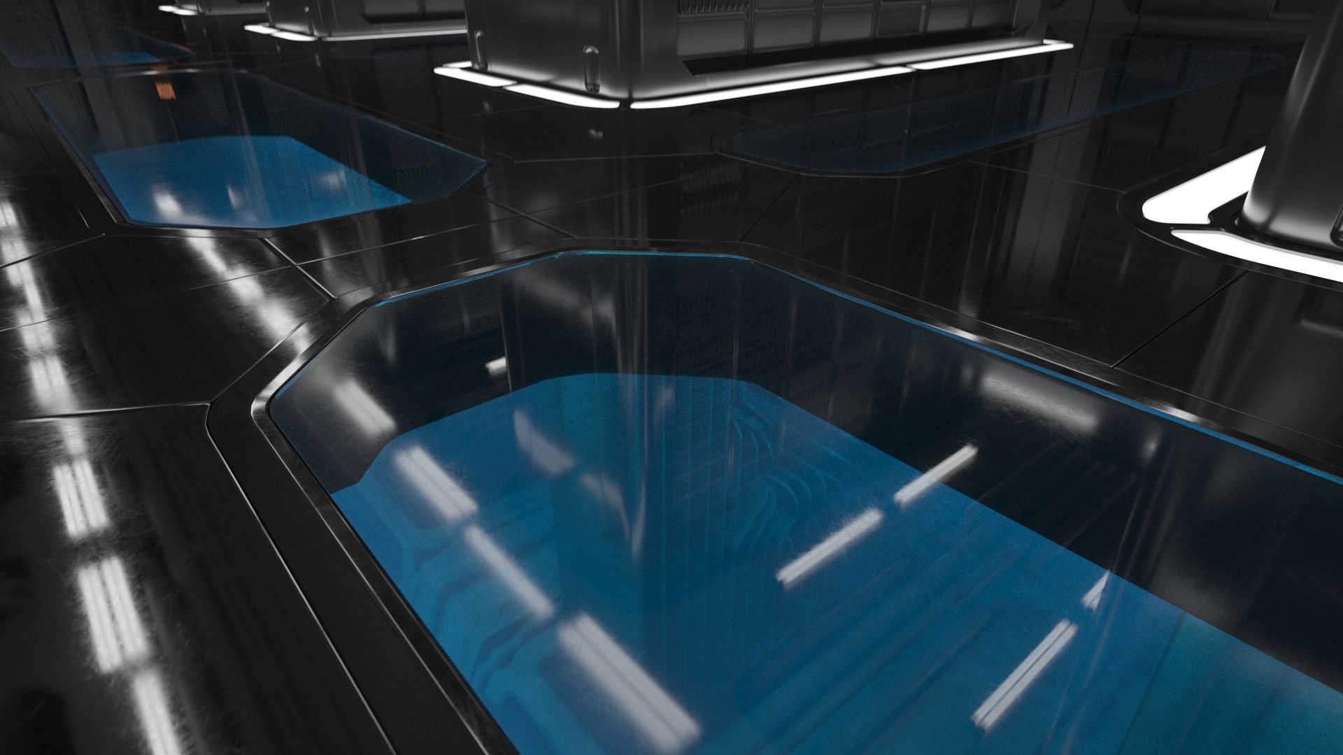 Sci-fi Interior 16 - Server Room royalty-free 3d model - Preview no. 3