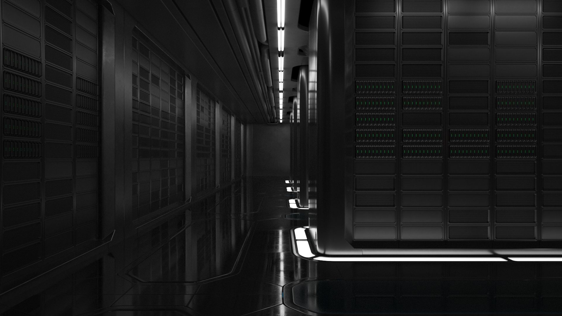 Sci-fi Interior 16 - Server Room royalty-free 3d model - Preview no. 7