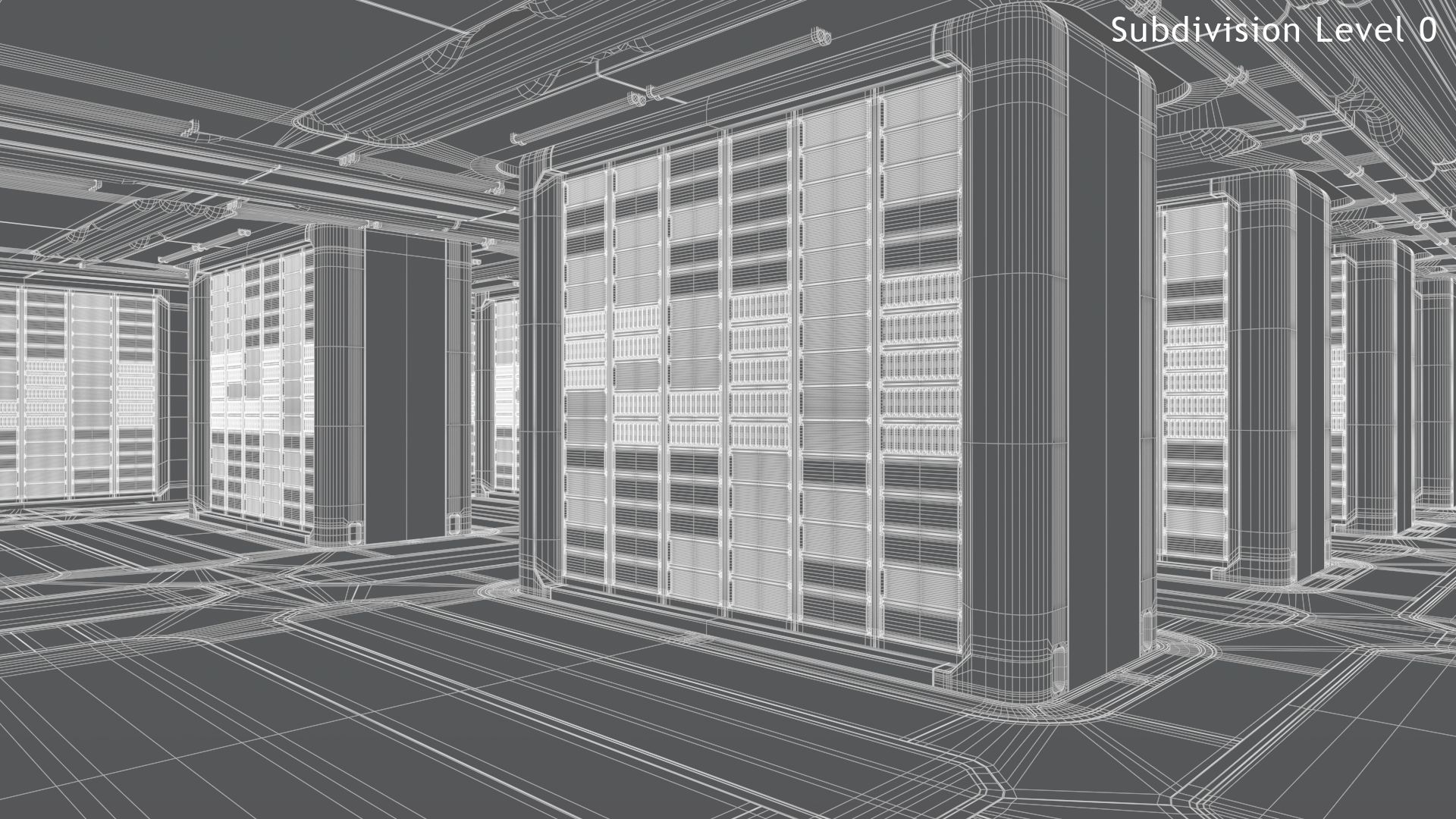 Sci-fi Interior 16 - Server Room royalty-free 3d model - Preview no. 31