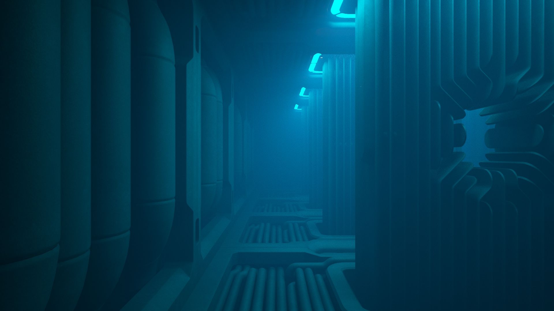 Sci-fi Interior 16 - Server Room royalty-free 3d model - Preview no. 10