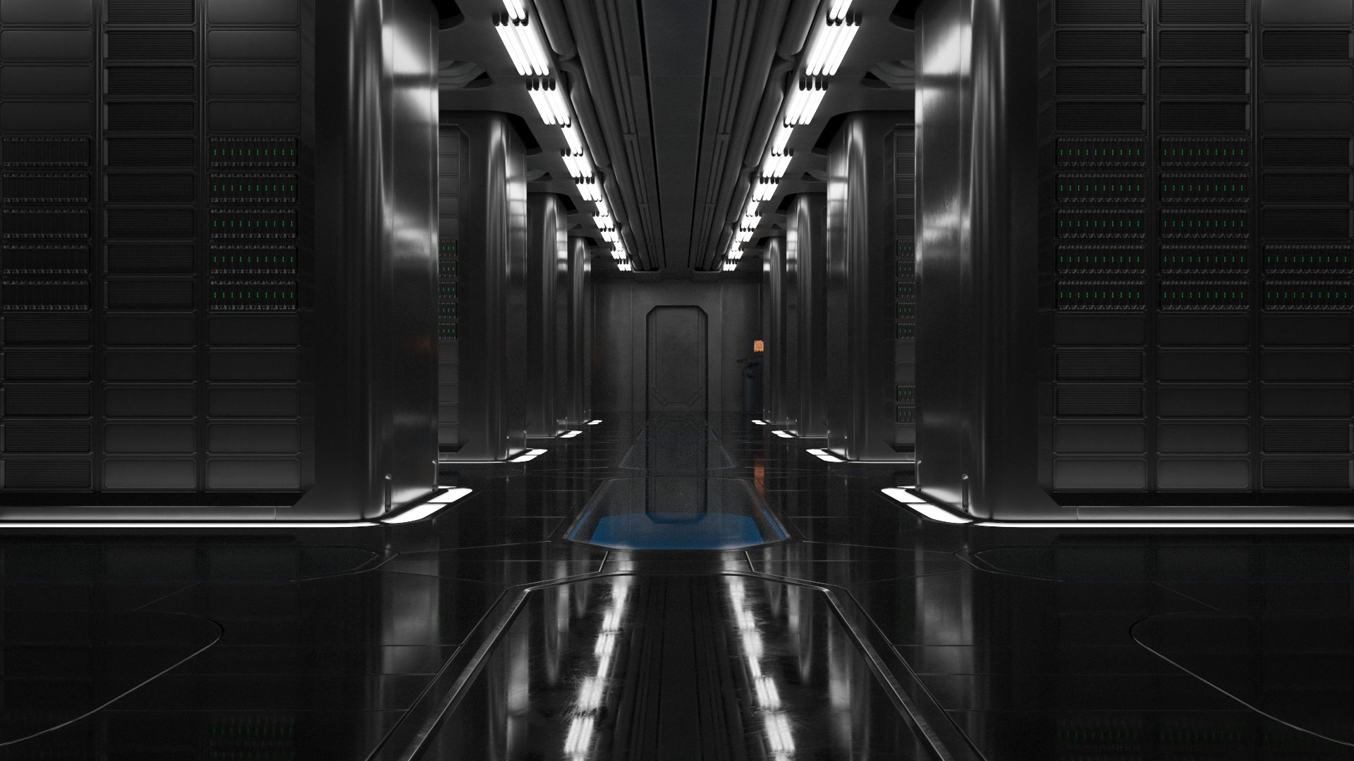 Sci-fi Interior 16 - Server Room royalty-free 3d model - Preview no. 2