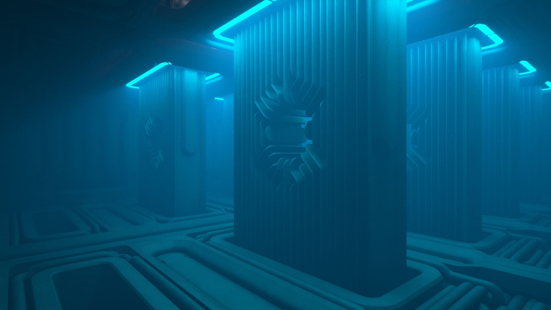 Sci-fi Interior 16 - Server Room royalty-free 3d model - Preview no. 9