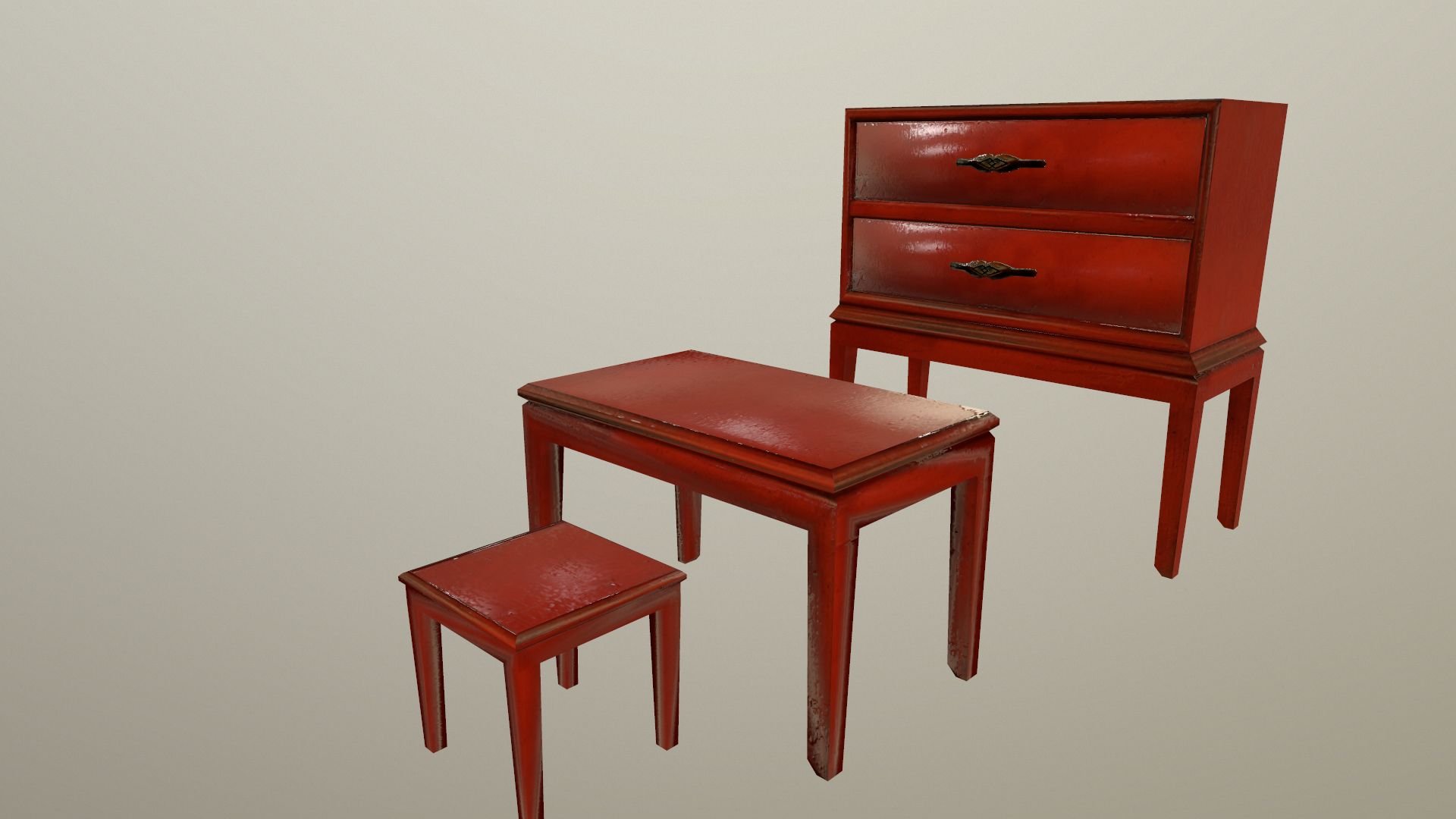 Rote Möbel 3d model