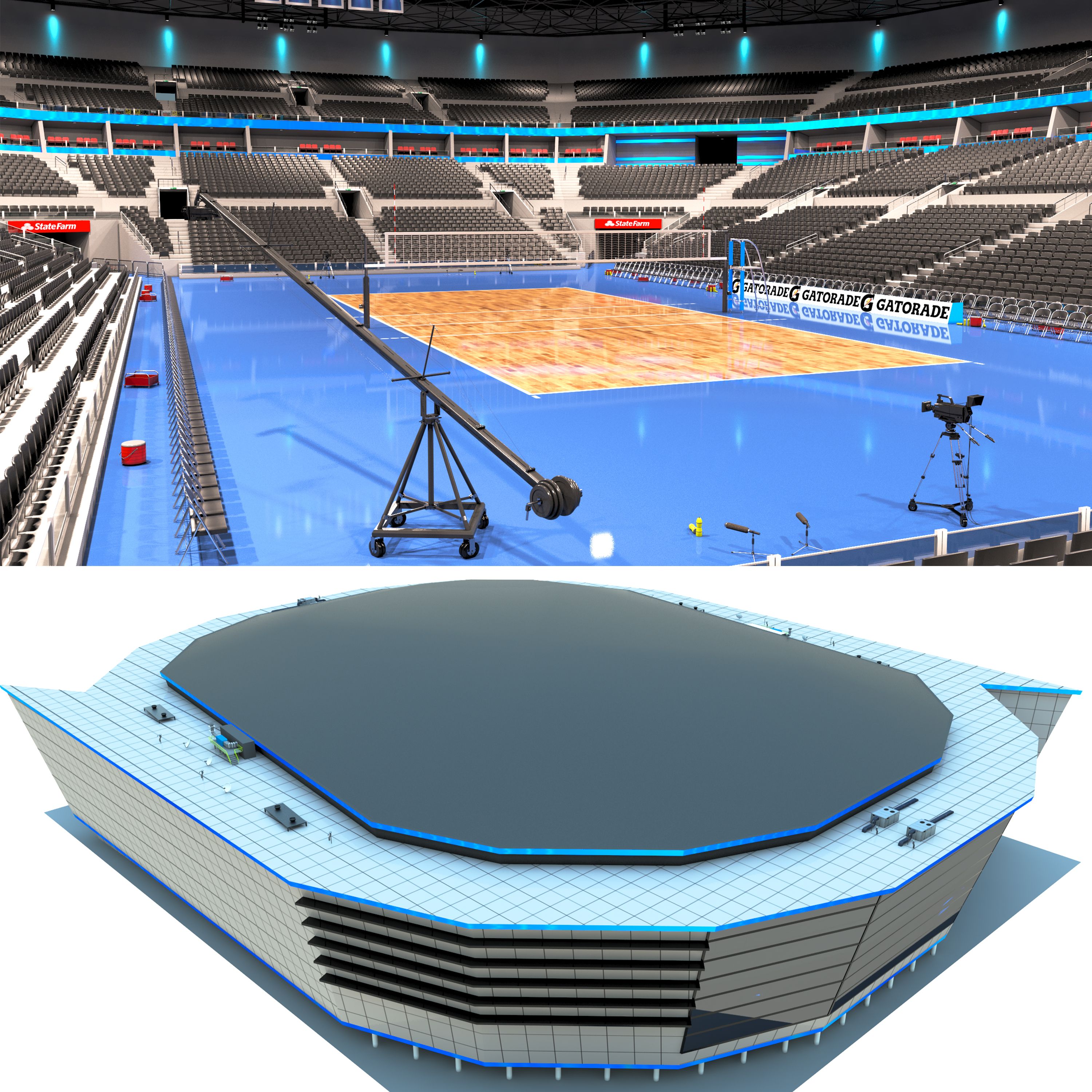 Volleyball Arena - High detail 3d model