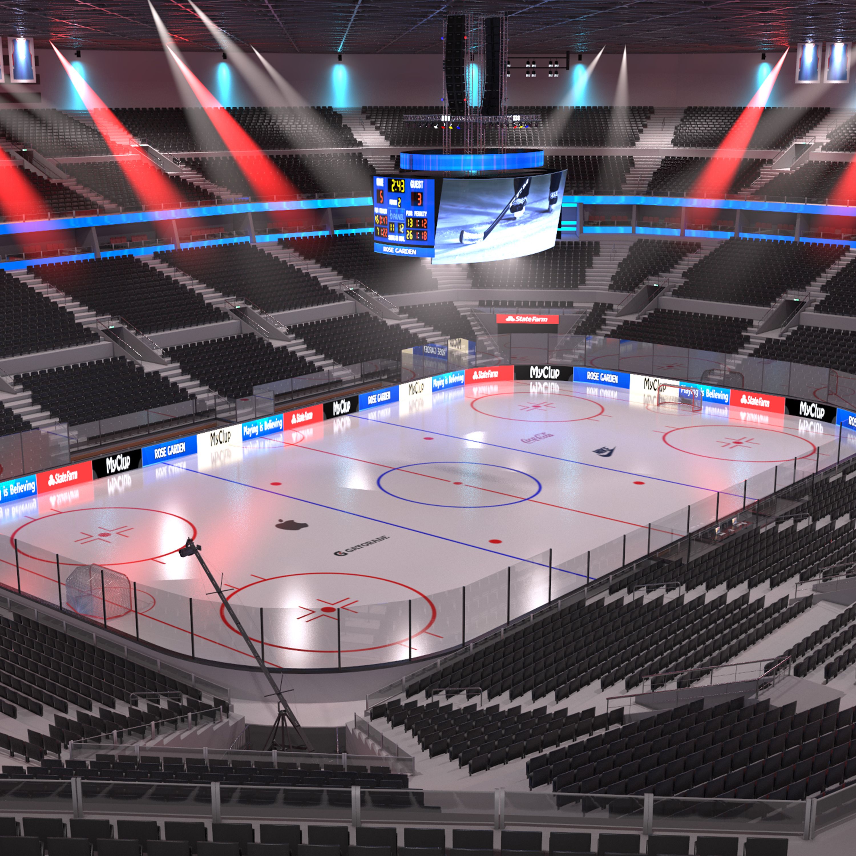 Hockey Arena - High detail royalty-free 3d model - Preview no. 1