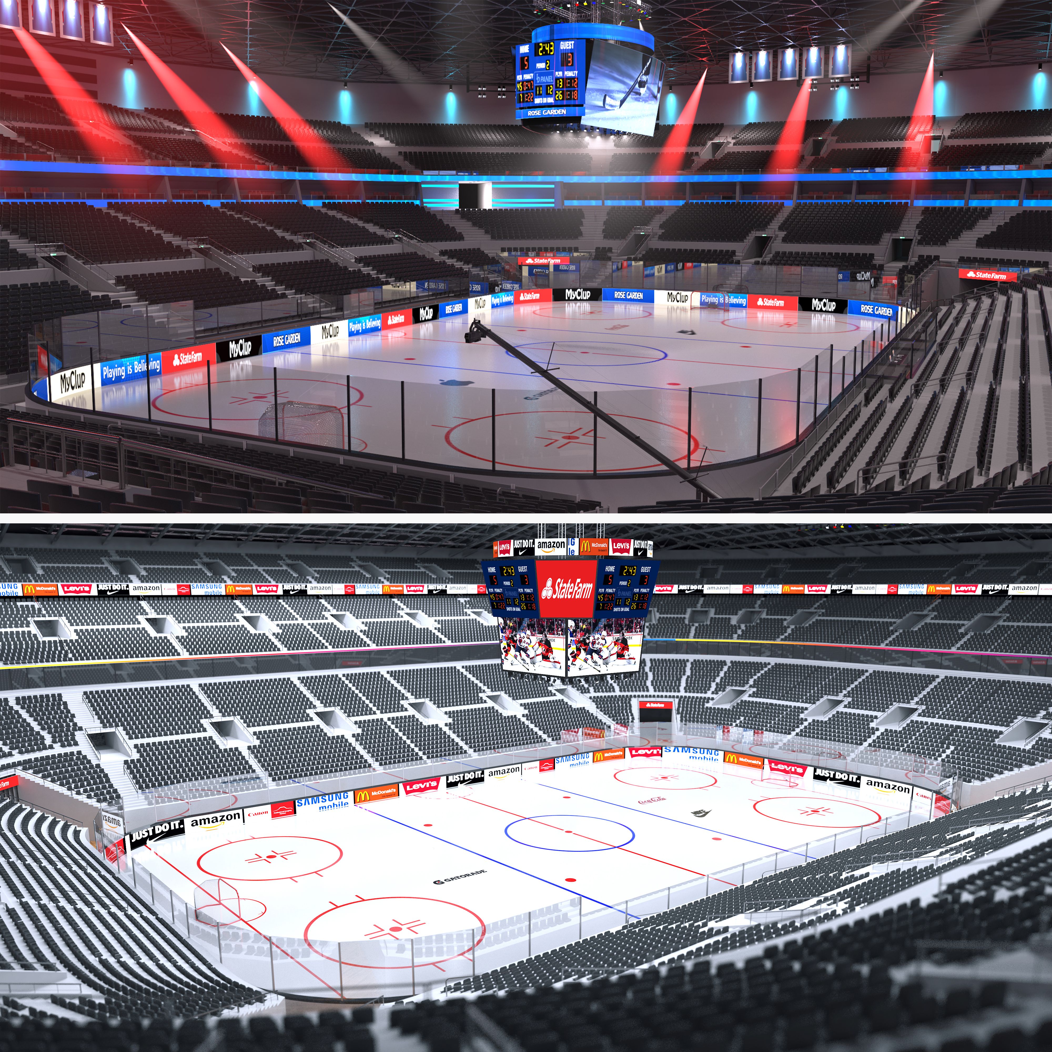 Hockey Arenas Collection 3d model