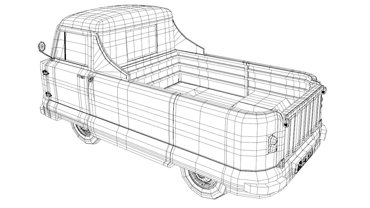 Standard Atlas Pickup 1958 royalty-free 3d model - Preview no. 12