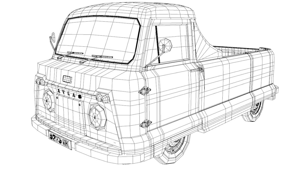 Standard Atlas Pickup 1958 royalty-free 3d model - Preview no. 11