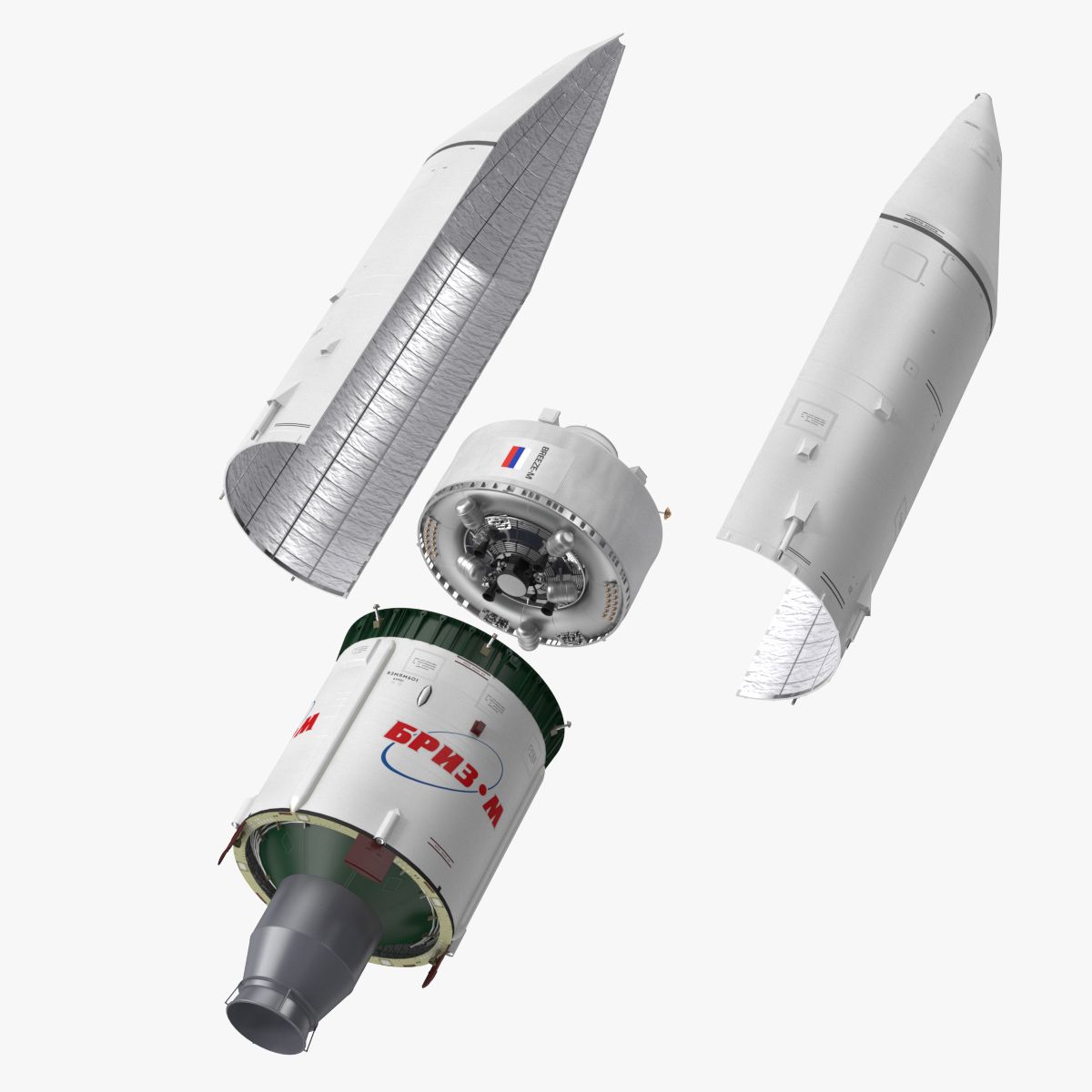 Proton M Rocket Stage 3 with Breeze-M 3d model