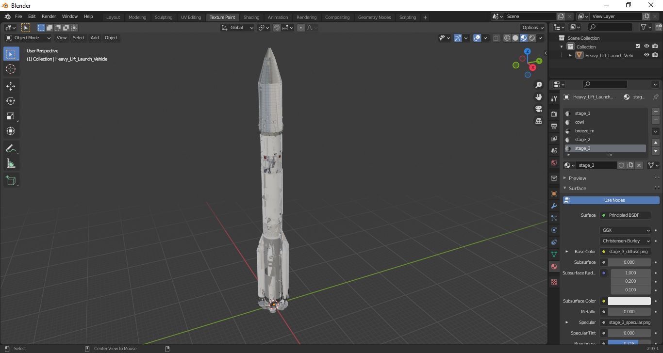 Heavy Lift Launch Vehicle royalty-free 3d model - Preview no. 21