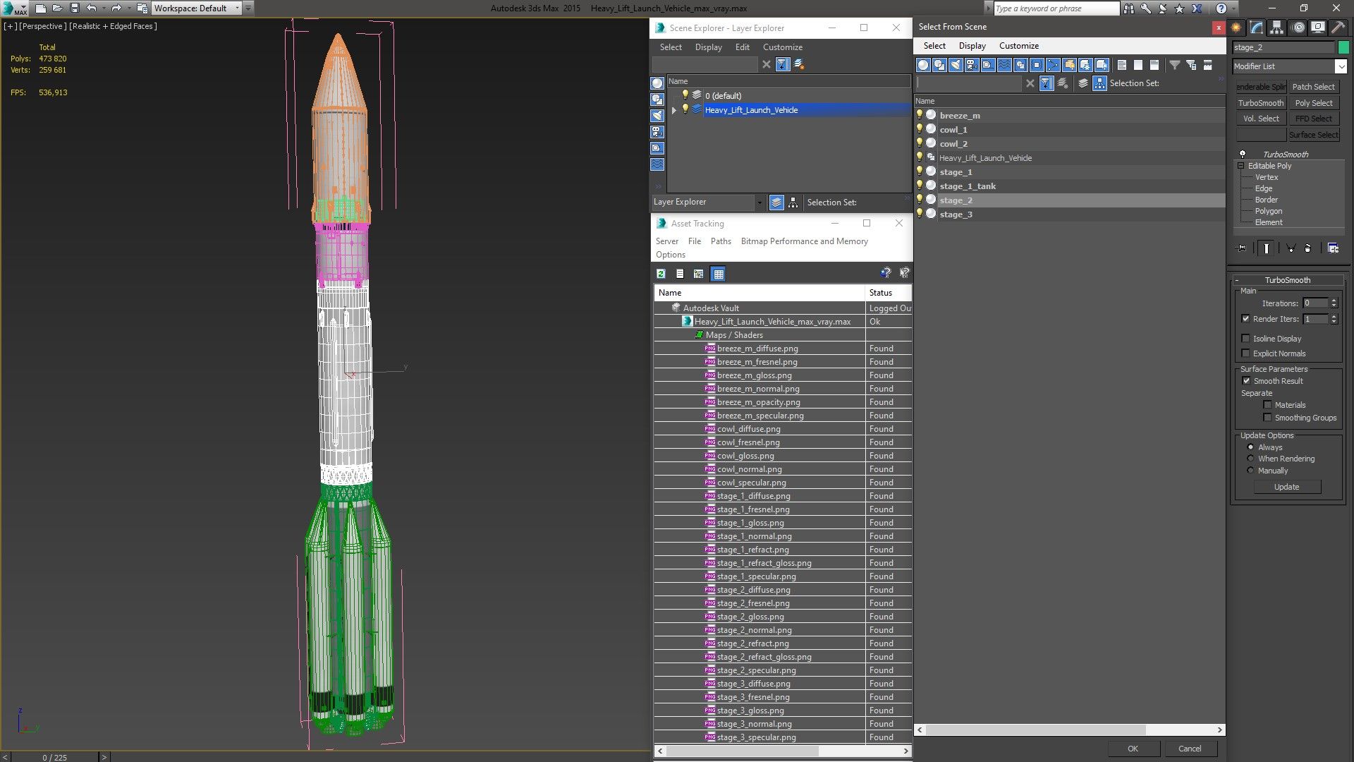 Heavy Lift Launch Vehicle royalty-free 3d model - Preview no. 20