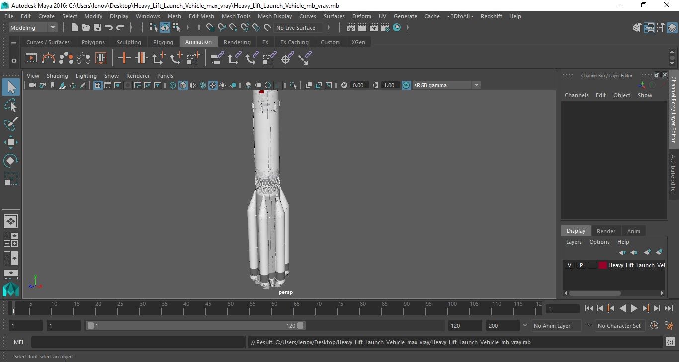 Heavy Lift Launch Vehicle royalty-free 3d model - Preview no. 24