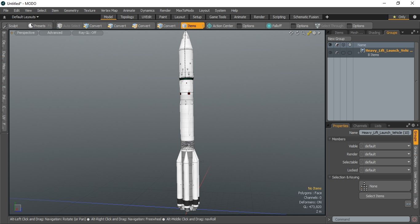 Heavy Lift Launch Vehicle royalty-free 3d model - Preview no. 22