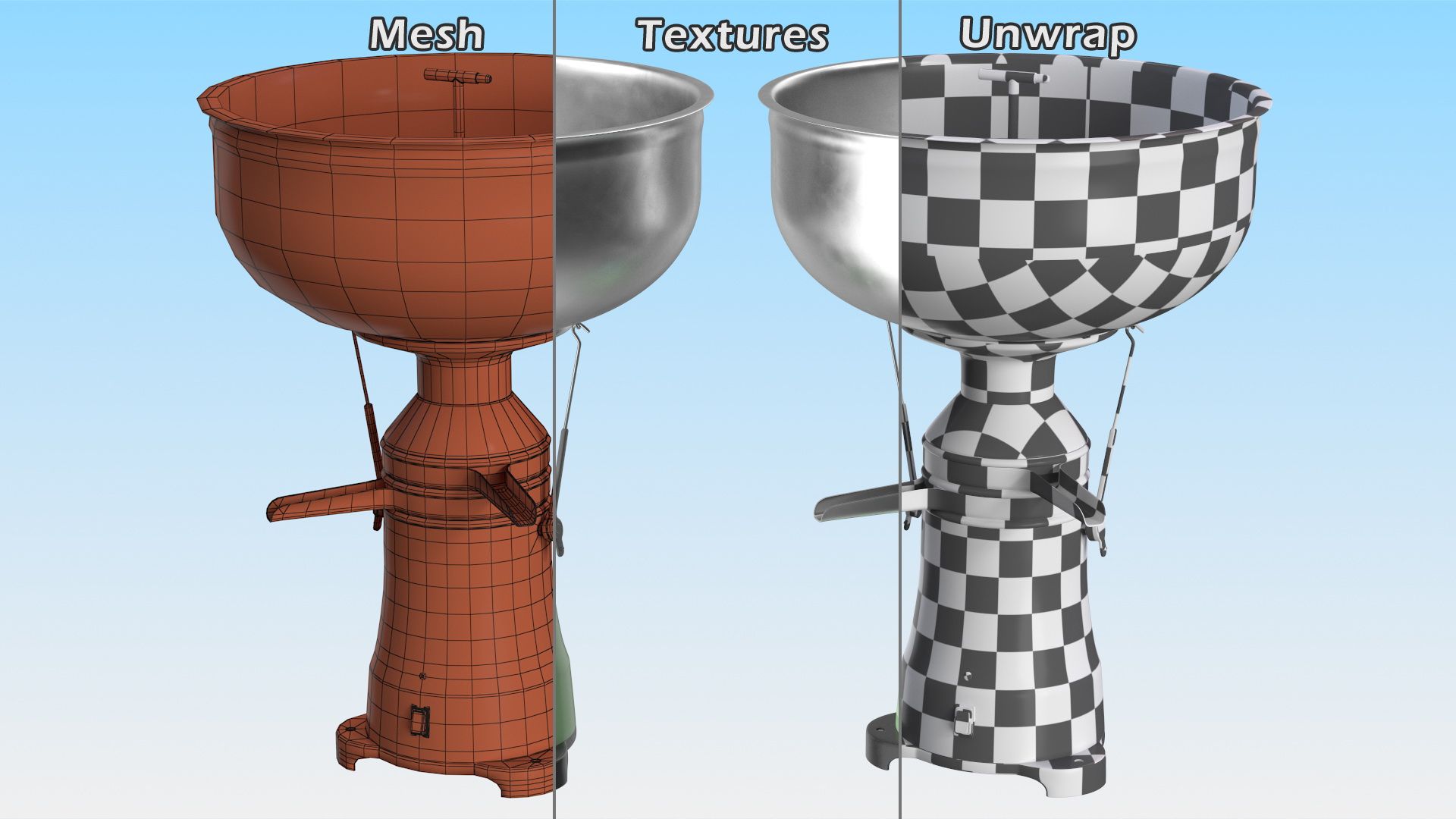 Milchcreme-Separator royalty-free 3d model - Preview no. 14