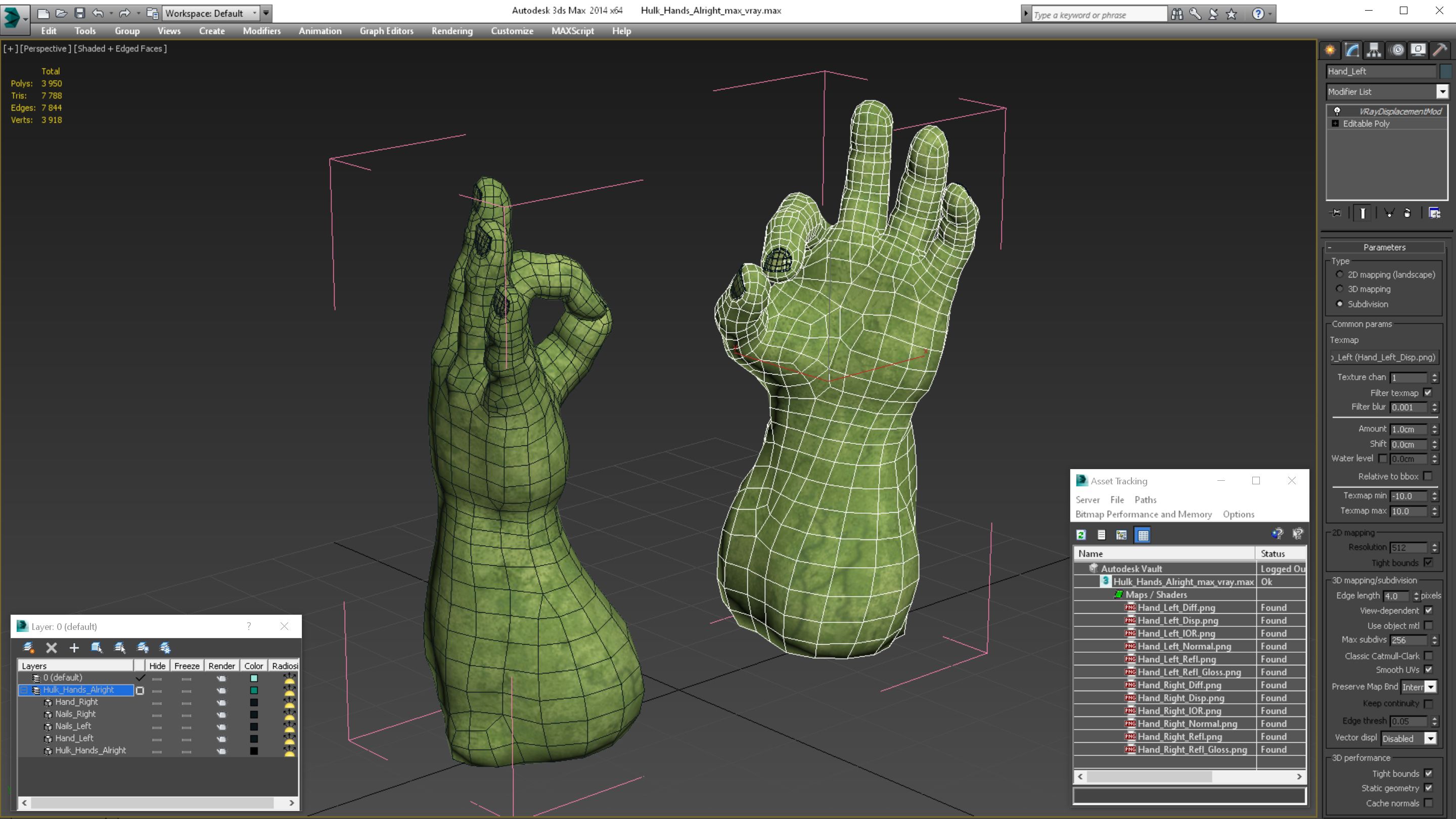 Hulk Hands Alright royalty-free 3d model - Preview no. 24