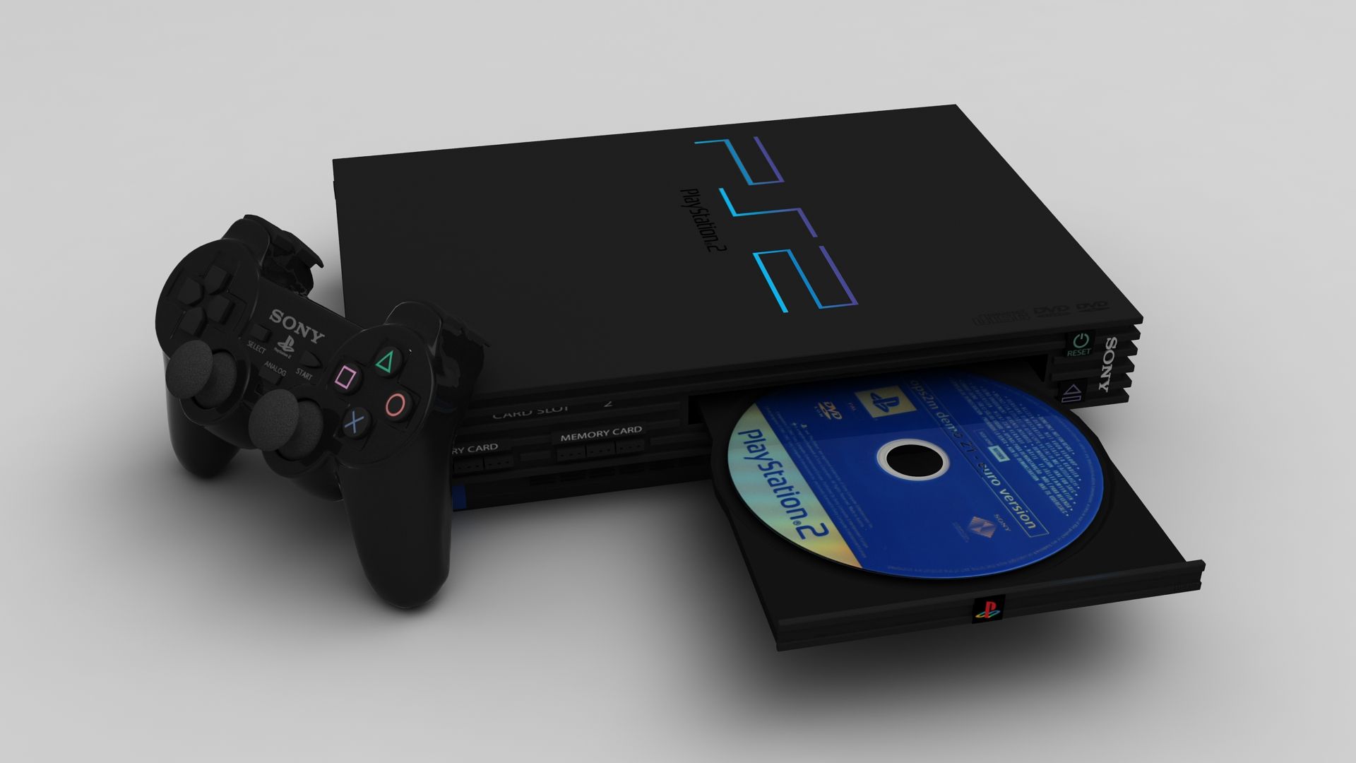 Sony Playstation 2 royalty-free 3d model - Preview no. 4