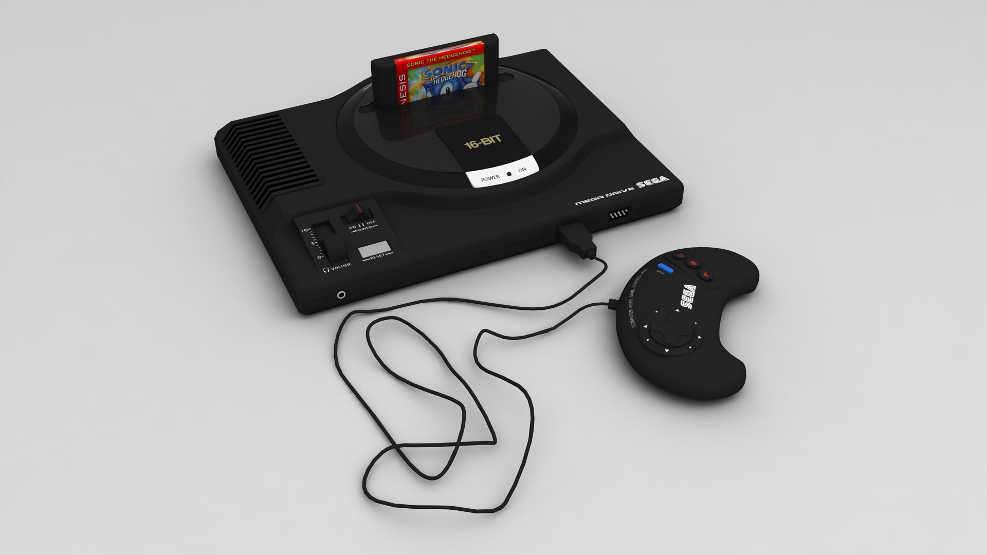 Sega Mega Drive 16 Bit 3d model