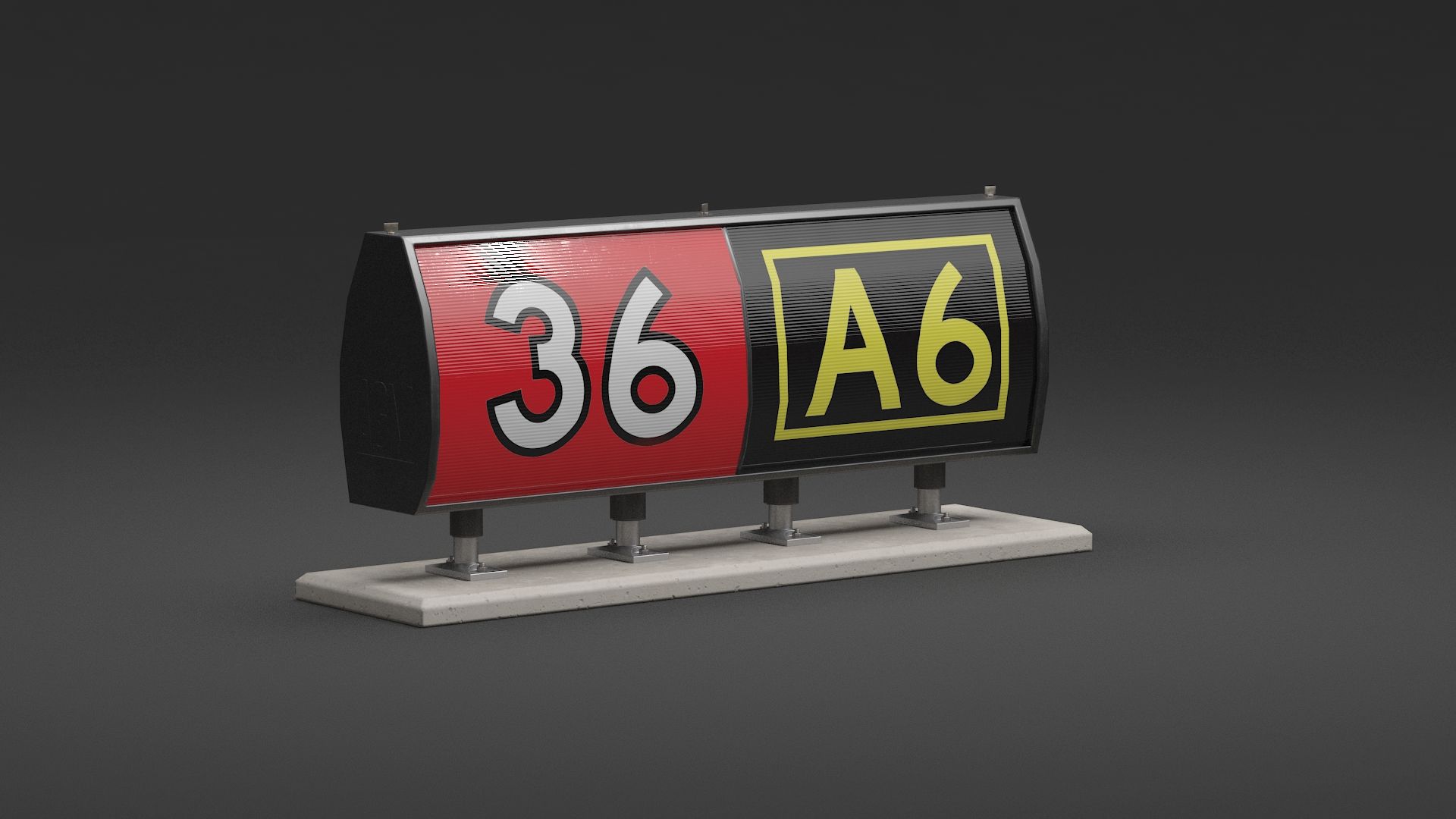 Airfield-Bodenleitschild royalty-free 3d model - Preview no. 5