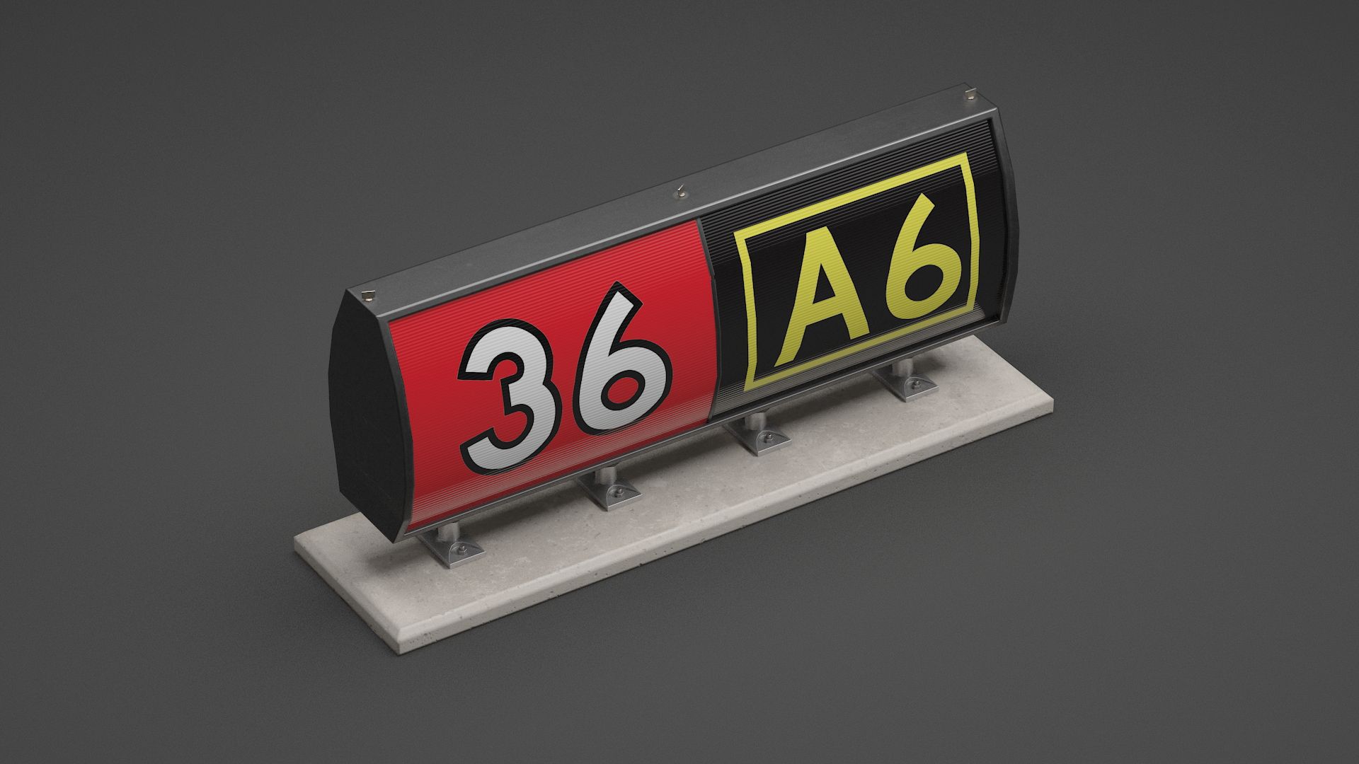 Airfield-Bodenleitschild royalty-free 3d model - Preview no. 7