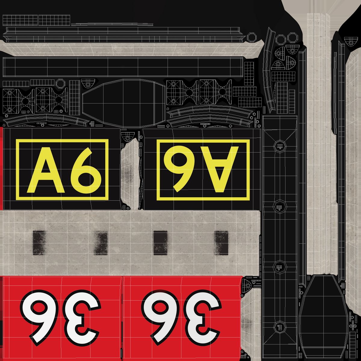 Airfield-Bodenleitschild royalty-free 3d model - Preview no. 15