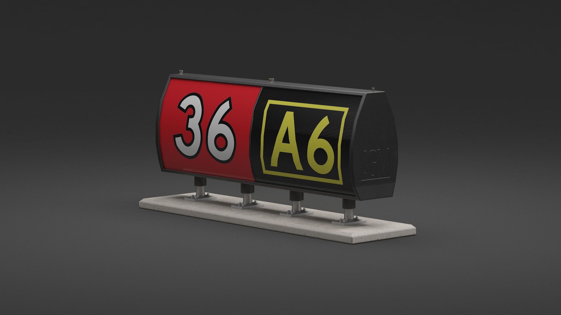 Airfield-Bodenleitschild royalty-free 3d model - Preview no. 6