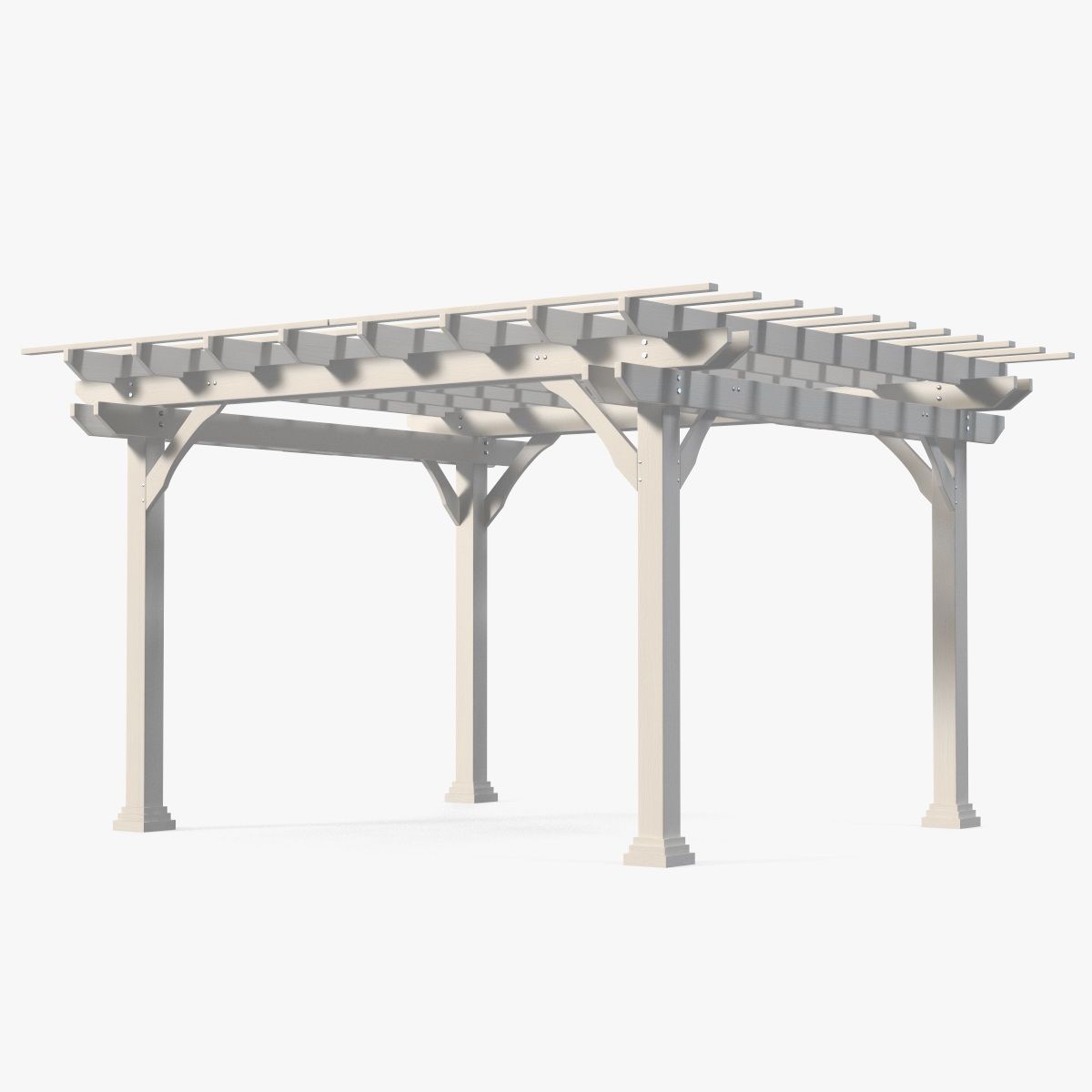 Weiß lackierte Holzpergola 3d model