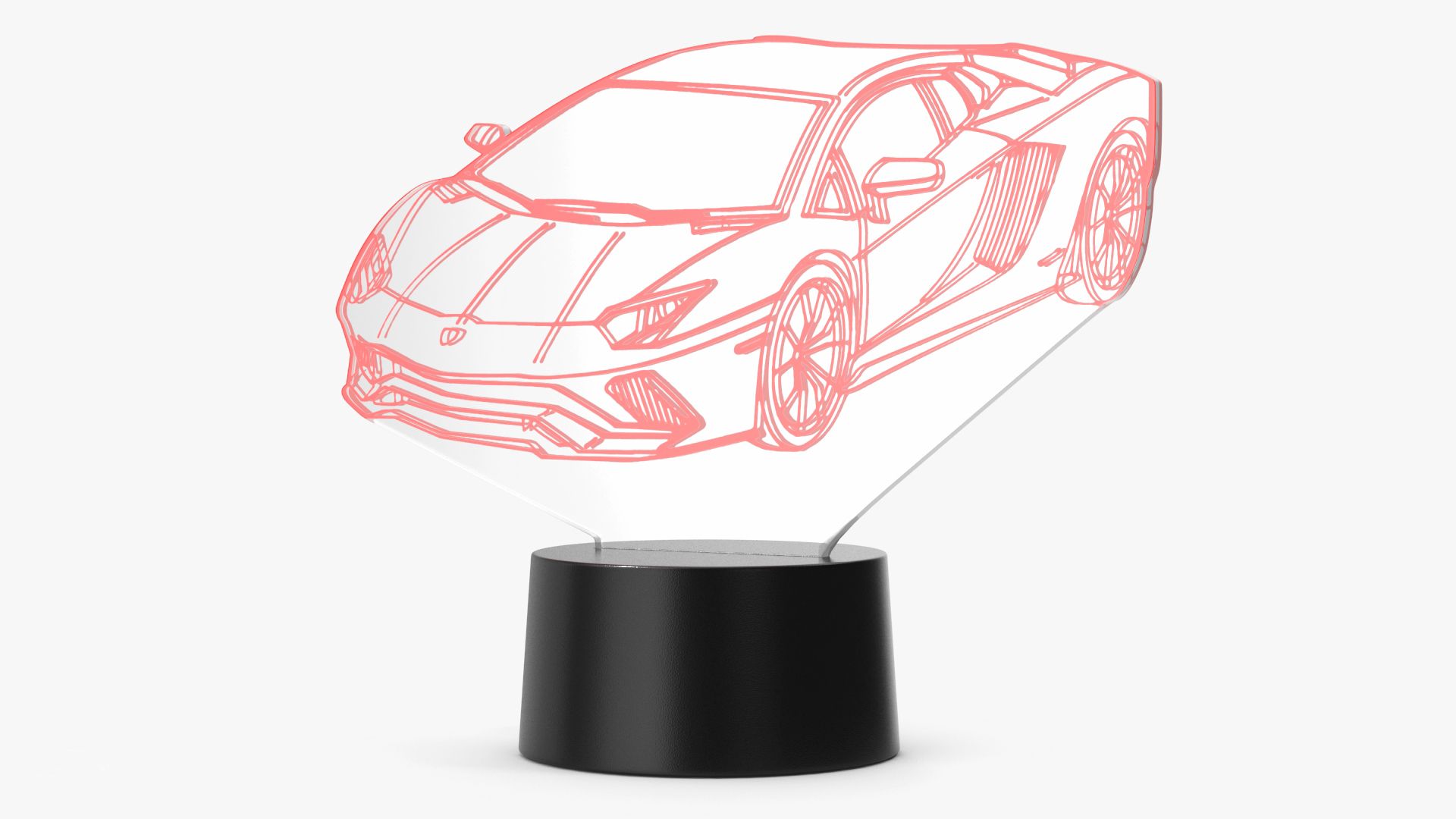 Hologrammlampe mit Sportwagen-Rot royalty-free 3d model - Preview no. 8