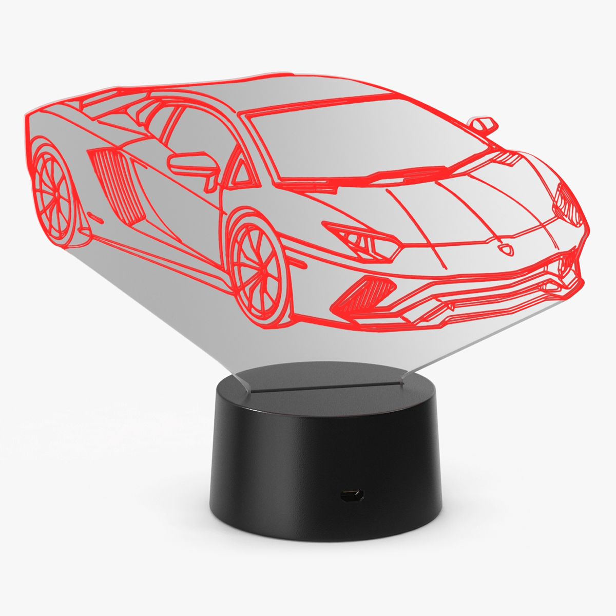 Hologrammlampe mit Sportwagen-Rot 3d model