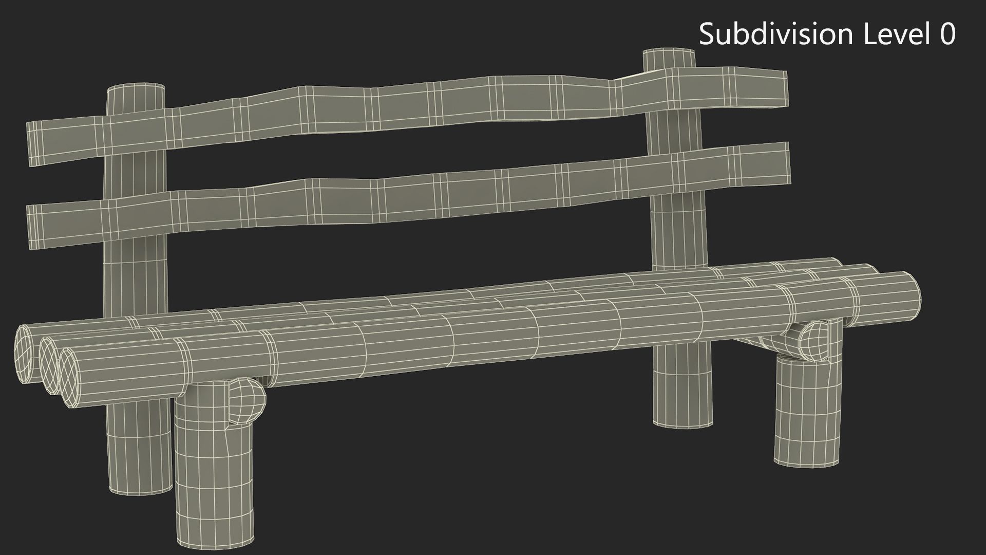 Rustikale alte Holzbank royalty-free 3d model - Preview no. 12