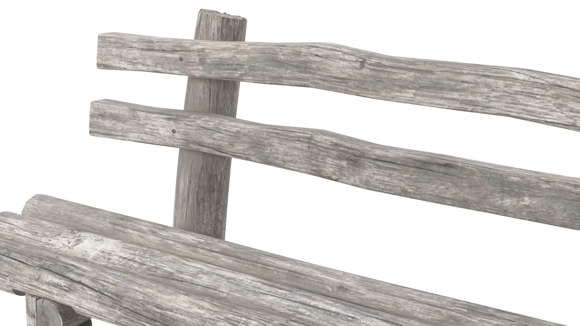 Rustikale alte Holzbank royalty-free 3d model - Preview no. 8