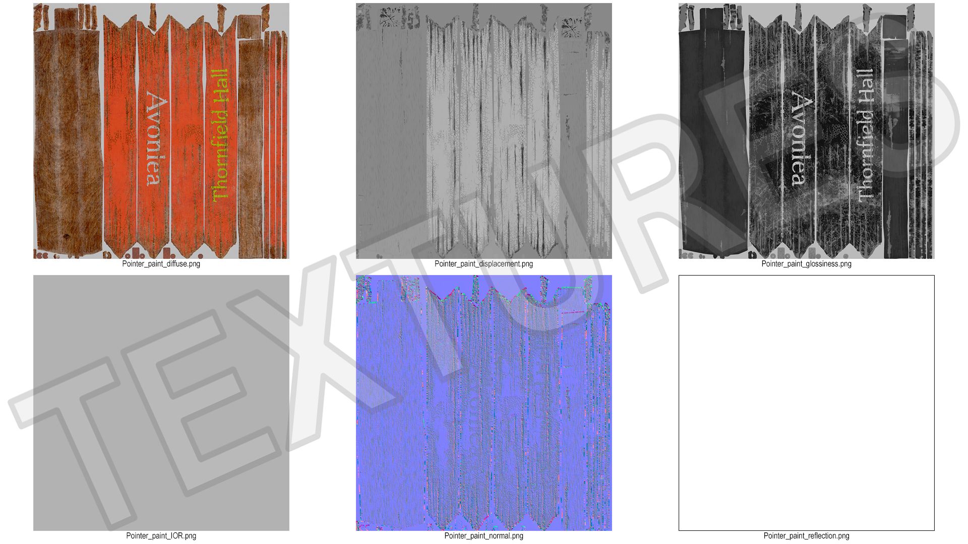 Gealterte hölzerne Zeigertafel royalty-free 3d model - Preview no. 16