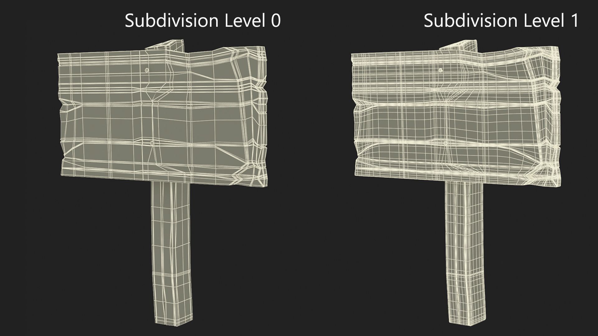 Alte rustikale Wegweiser-Attrappe aus Holz royalty-free 3d model - Preview no. 15