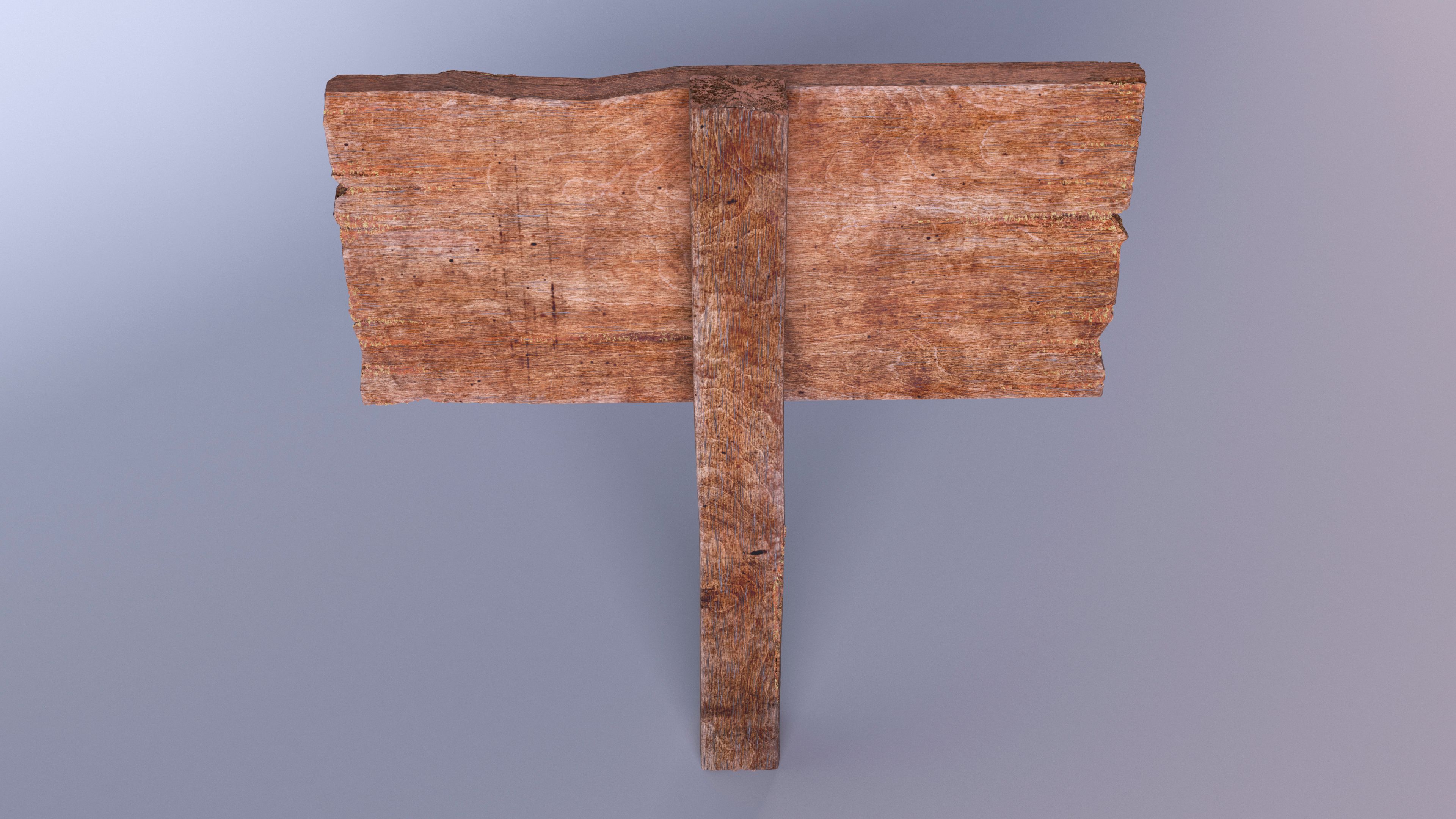 Alte rustikale Wegweiser-Attrappe aus Holz royalty-free 3d model - Preview no. 4