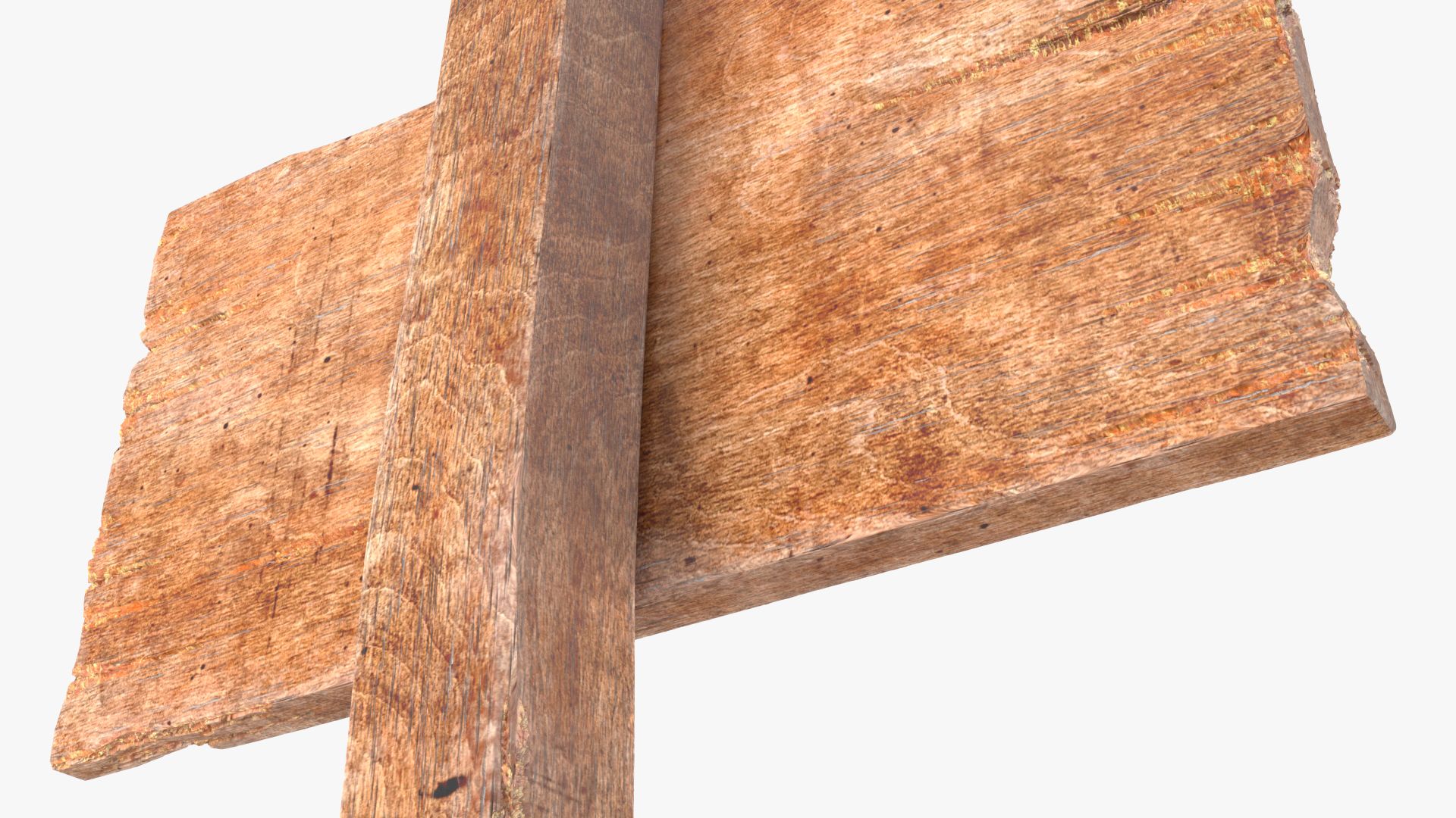 Alte rustikale Wegweiser-Attrappe aus Holz royalty-free 3d model - Preview no. 13