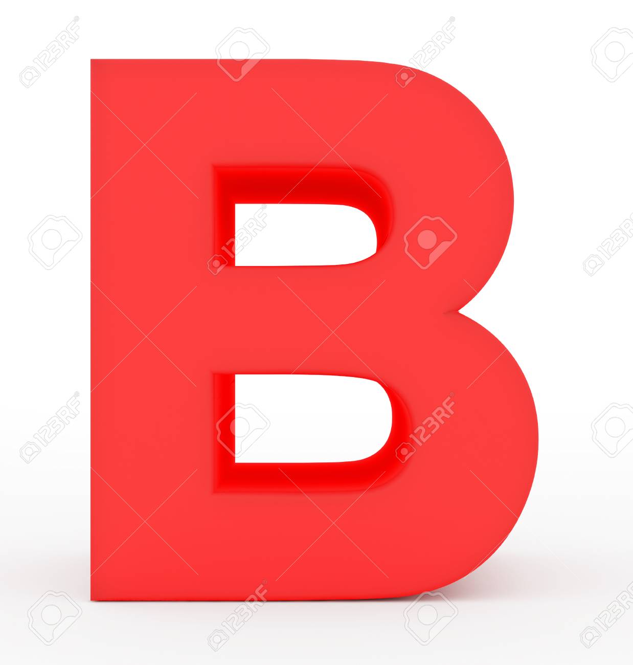 Letter B 3d Red Isolated On White - 3d Rendering Stock Photo, Picture And  Royalty Free Image. Image 77460517.