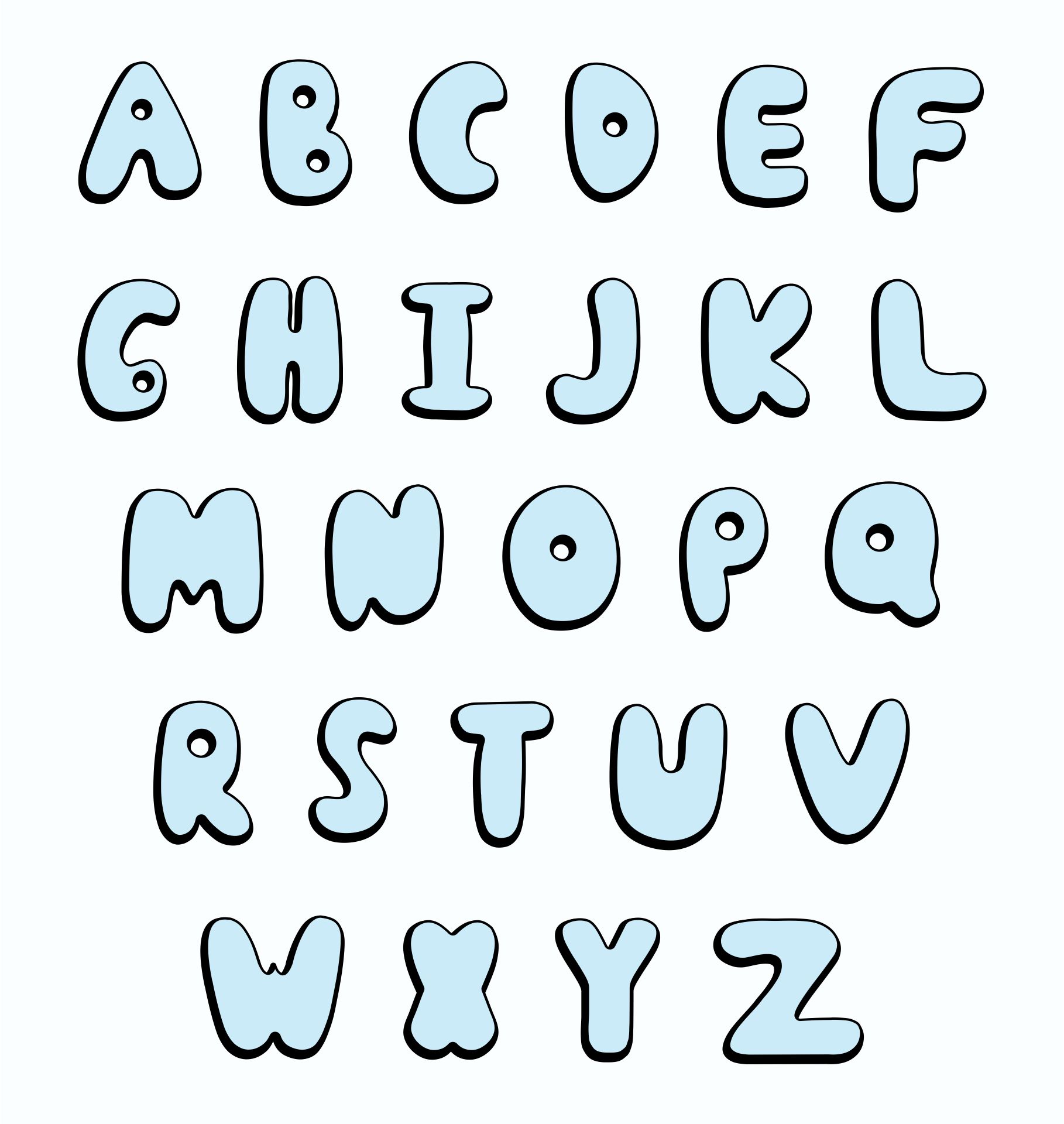 Printable Alphabet Bubble Letters