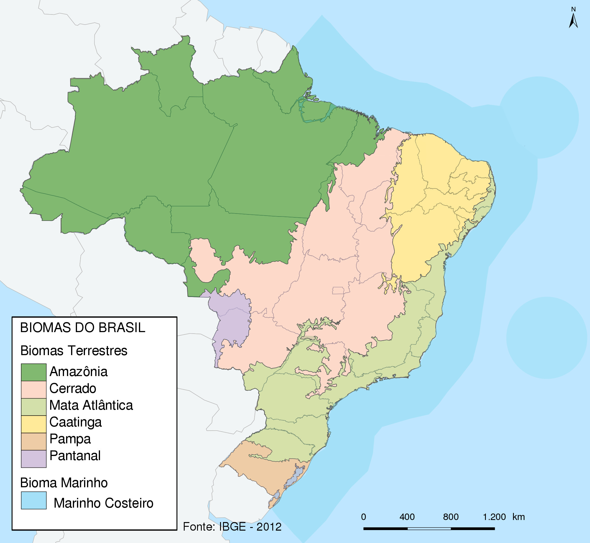 No Mapa Estão Representados Os Biomas Brasileiros - ENSINO