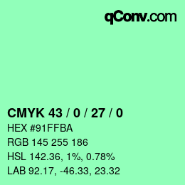 Code couleur: CMYK 43 / 0 / 27 / 0 | qconv.com