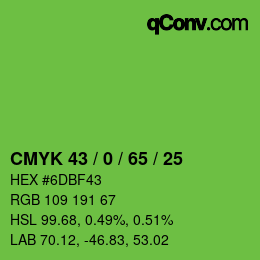 Código de color: CMYK 43 / 0 / 65 / 25 | qconv.com