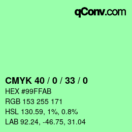 Código de color: CMYK 40 / 0 / 33 / 0 | qconv.com