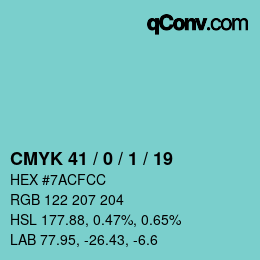 カラーコード: CMYK 41 / 0 / 1 / 19 | qconv.com