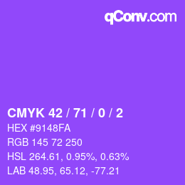 Código de color: CMYK 42 / 71 / 0 / 2 | qconv.com