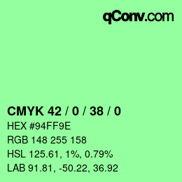 Código de color: CMYK 42 / 0 / 38 / 0 | qconv.com