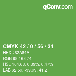 Código de color: CMYK 42 / 0 / 56 / 34 | qconv.com